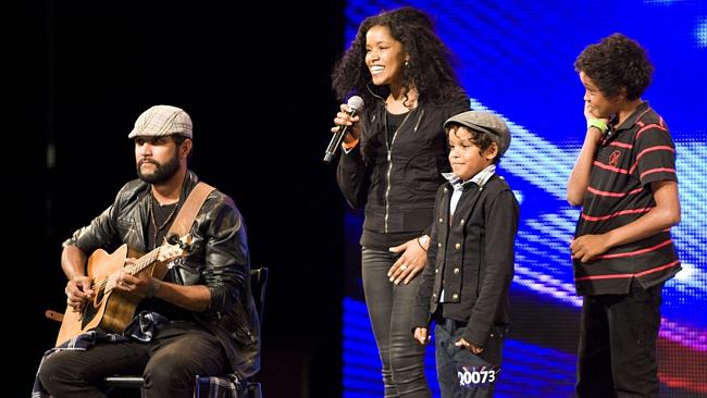 Trevelyn Brady with her son Dean and husband Troy auditioning for Australia's Got Talent.