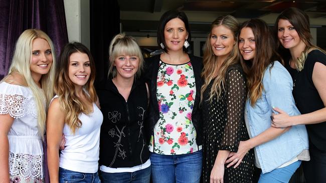 Finalists Aleyce Simmonds, Jasmine Rae, Ashleigh Dallas, Sara Storer and sisters Brooke Maree McClymont, Samantha Kate McClymont
