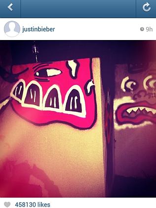 Justin Bieber's Instagram post of his handiwork.