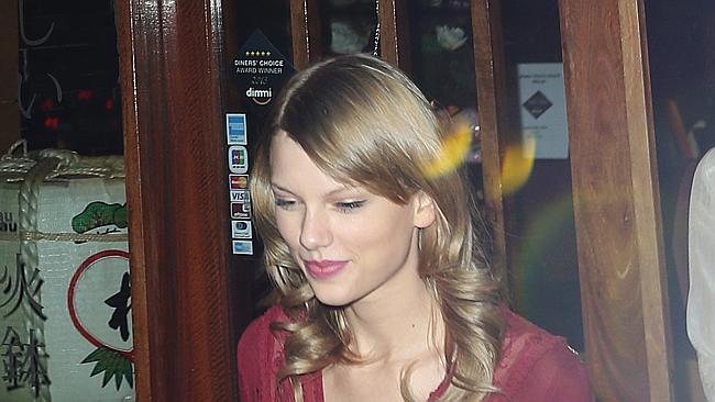 Taylor Swift went out for dinner with small entourage of friends in Melbourne to celebrate her birthday. Picture: Splash News...