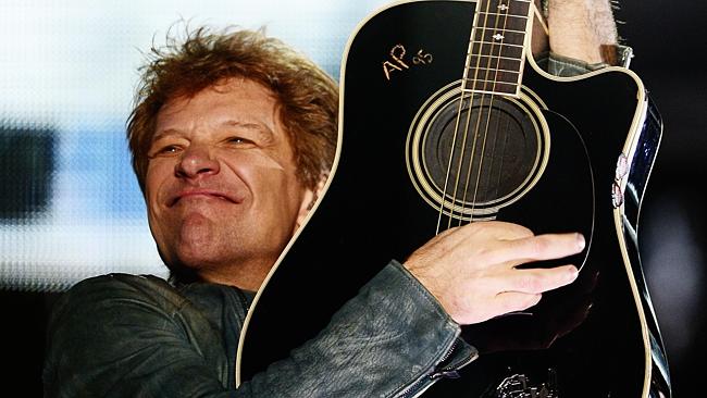 Jon Bon Jovi in action at Etihad Etihad.