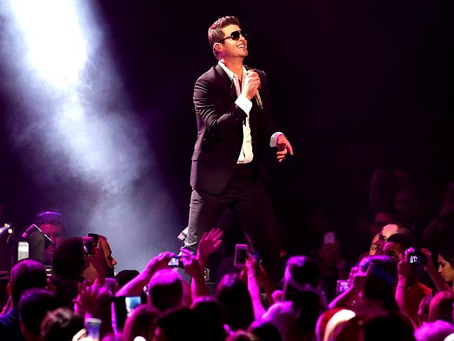 Robin Thicke did not disappoint with his song Blurred Lines. Picture: Getty