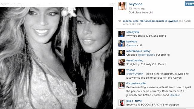 Beyonce cut Kelly Rowland out of this snap with Aaliyah she posted on Instagram.