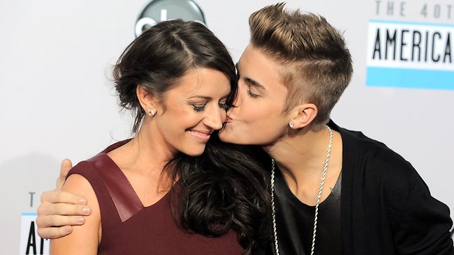 Justin Bieber and Pattie Mallette