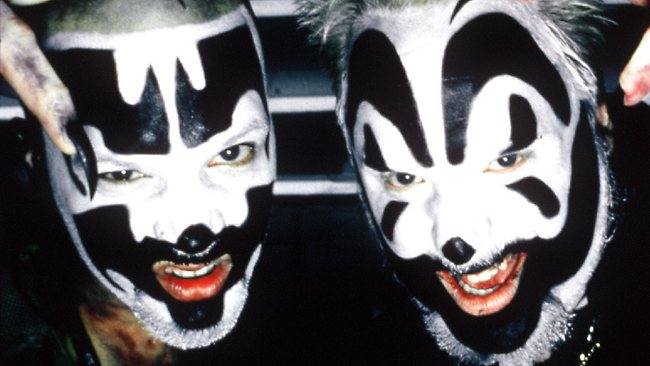 The rap duo Insane Clown Posse, Shaggy 2 Dope (L) and Violent J