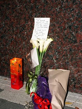 Flowers placed outside the Ritz-Carlton Hotel in November 1997.