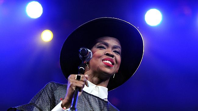 Support...Singer Lauryn Hill performed at the human rights concert. Picture: AP