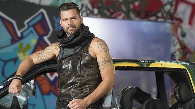 Ricky Martin on the set of the video shoot for his new single Adrenalina released today a