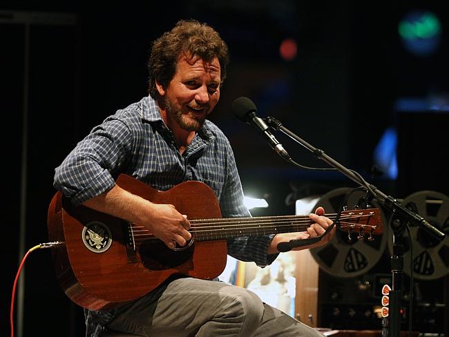 Eddie Vedder was in a playful mood, joking often to people in the audience