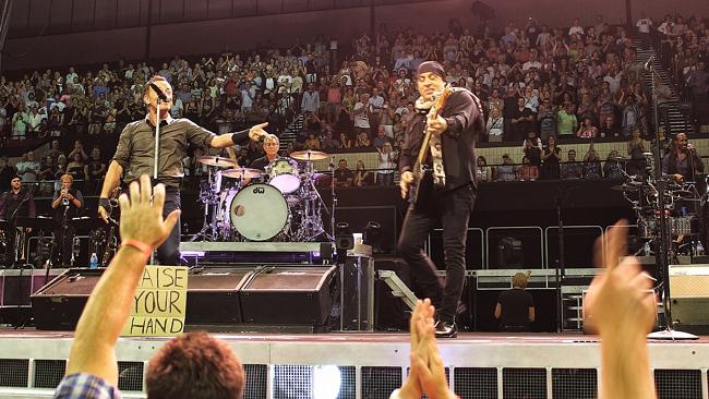And the crowd goes wild ... lots of arm waving going on at the Adelaide concert.