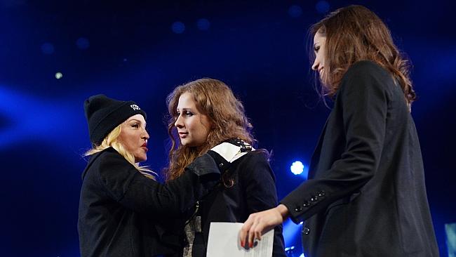 Material girl ... Madonna, left, introduces Maria 