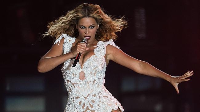 Beyonce performs on stage during a concert in the Rock in Rio Festival on September 13, 2