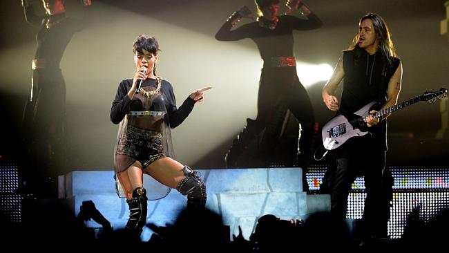 Rihanna performing in concert at the Adelaide Entertainment Centre