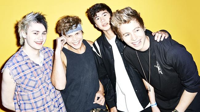 Aussie boy band ... 5 Seconds Of Summer sparked fan hysteria when news of their homecomin