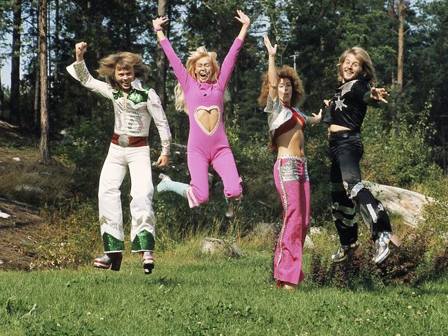 Who can forget those outfits ... ABBA pose for a magazine publicity shot in Vallentuna. C