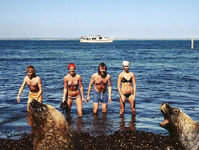 Not happy Jan ... ABBA anchored off a beach near the mouth of the Swan River, outside Per