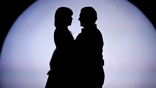 Dress rehearsals for Madama Butterfly with high moon orb backdrop.