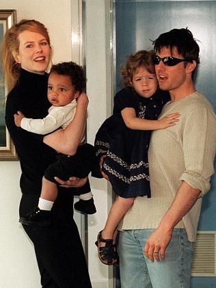 Nicole Kidman with then-husband Tom Cruise and their children Connor and Isabella.