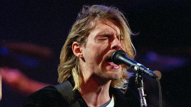 Grunge king ... police have launched a review into Kurt Cobain’s death 20 years ago. Pict