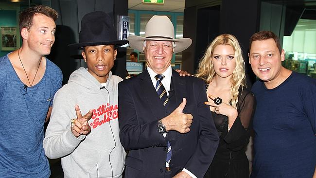 Pharrell got a chance to swap hats with Bob Katter at 2Day FM on a promotional visit to S