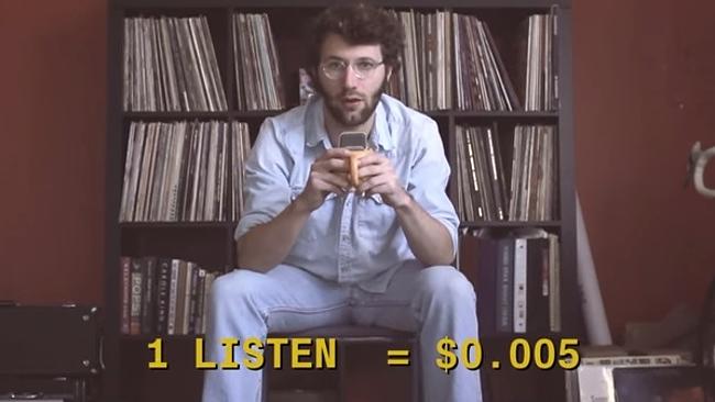 A still from the video promoting Vulfpeck's Spotify stunt. Picture: YouTube