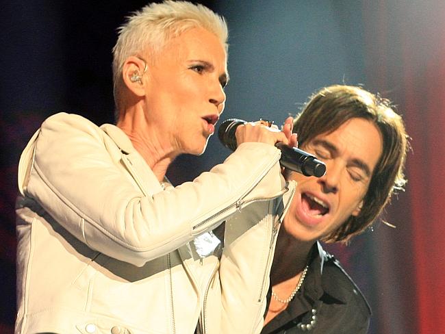 Roxette on stage in Brisbane in 2012.