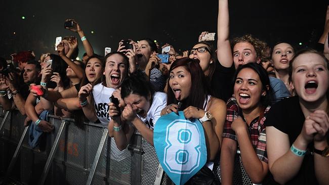 Excited fans at Rod Laver Arena. Picture: Ellen Smith