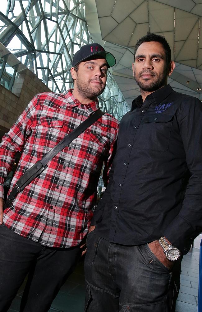 Dan Sultan (left) and Nathan Lovett-Murray at an indigenous music panel at the Atrium at 