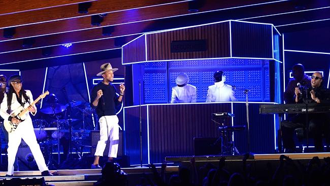 Nile Rodgers, Pharrell Williams, Thomas Bangalter and Guy-Manuel de Homem-Christo of Daft