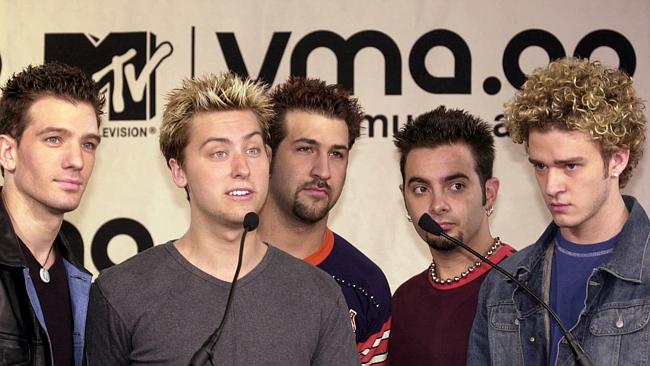 N’Sync members JC Chasez, Lance Bass, Joey Fatone, Chris Kirkpatrick, and Timberlake in 2