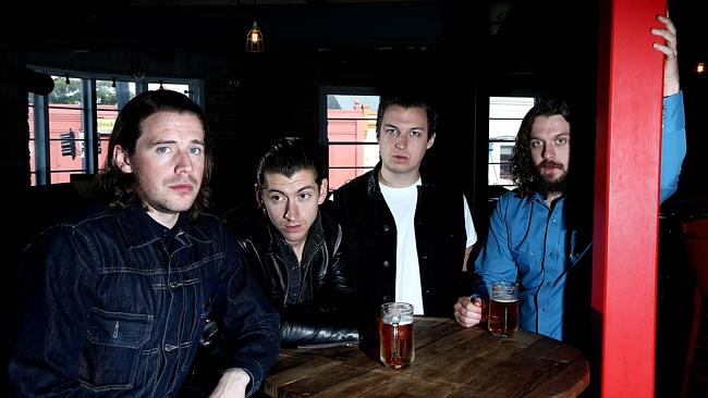Down under ... British group Arctic Monkeys enjoy a brew at Sydney’s Marlborough Hotel in