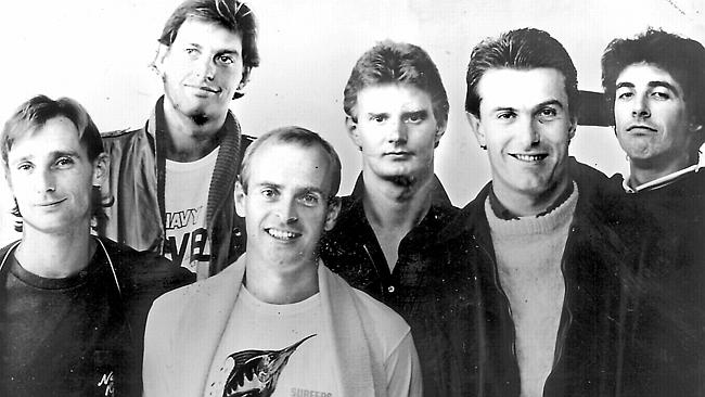 Members of rock band Australian Crawl (l-r) Guy McDonough, Brad Robinson, Bill McDonough,