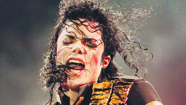 Back from the dead (sort of) ... Michael Jackson performs on his ‘Dangerous’ concert tour