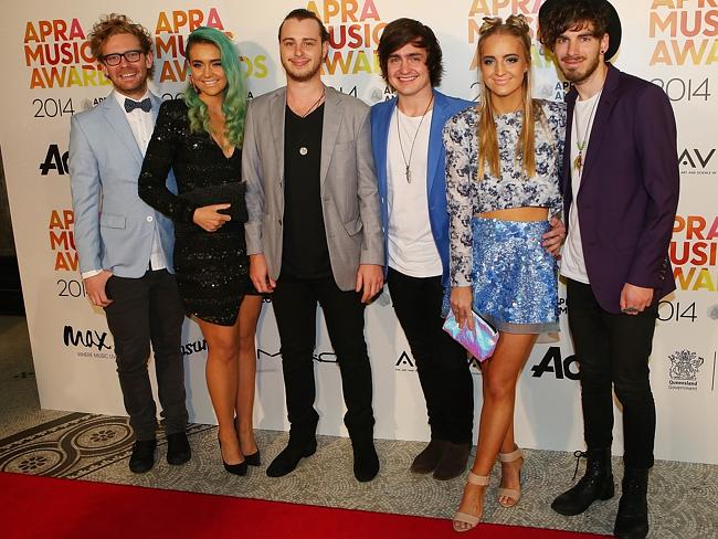 popular live act ... Sheppard arrives at the APRA Awards. Picture: Chris Hyde/Getty Image