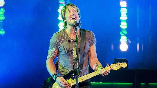 Keith Urban sang his heart out for wife Nicole at Rod Laver Arena. Picture: Jason Edwards