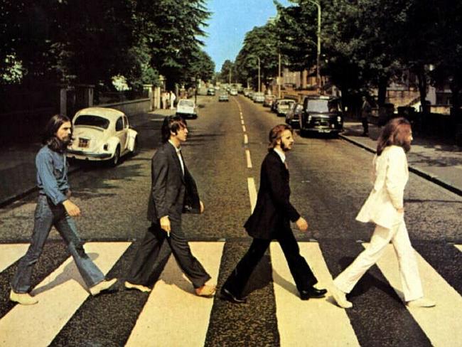 Another road ... The Beatles as seen on their Abbey Road album cover George Harrison, Pau