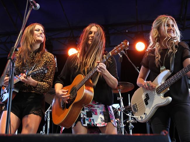The sisters perform at this year’s Urban Country Music Festival in Caboolture.