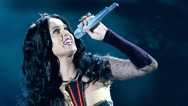 Controversial ... Katy Perry performs Dark Horse at this year’s Grammy Awards.
