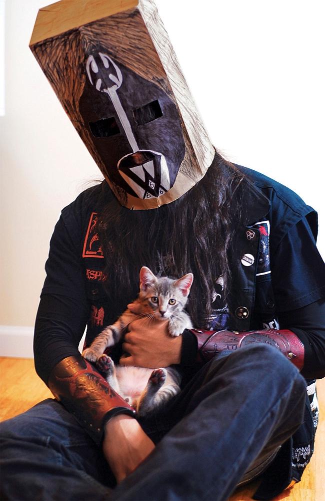 Soft in the middle ... Black metal comedian and cat Alair. Picture: Alexandra Crockett pu