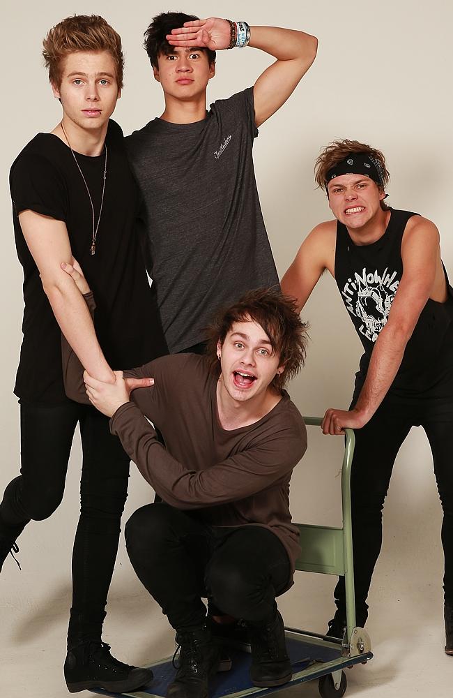 The 5SOS boys will be boys even if they are not a boy band. Picture: Sam Ruttyn.