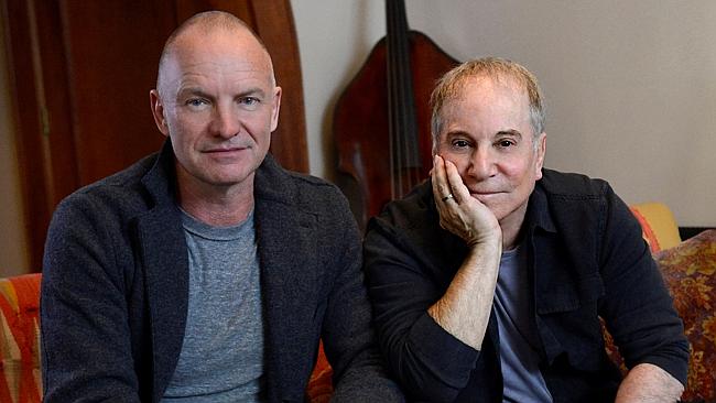 On Stage Together ... Sting and Paul Simon are touring Australia in February next year.