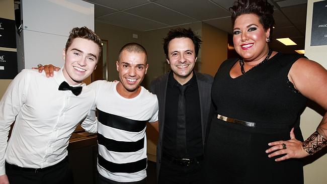 Rising above it ... Anthony Callea with his pals Harrison Craig, John Foreman and Casey D