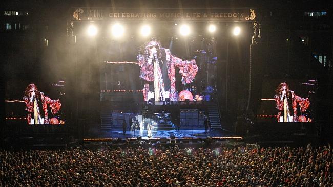 Legendary rockers ... Aerosmith perform in Sydney in 2013.