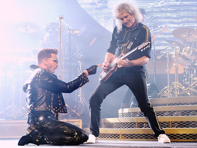 Popular act ... Queen with Adam Lambert in concert at the Perth Arena. Picture: Jackson F