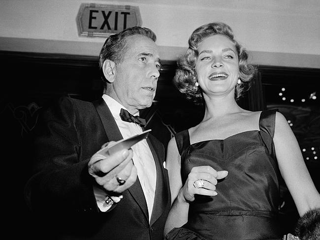 Bogie and Bacall ... Humphrey Bogart, left, and his wife, Lauren Bacall in 1955.