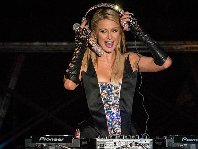 US socialite Paris Hilton performs as DJ during the Pop Music Festival 2012 at Arena Anhembi in Sao Paulo, Brazil, on June 2...