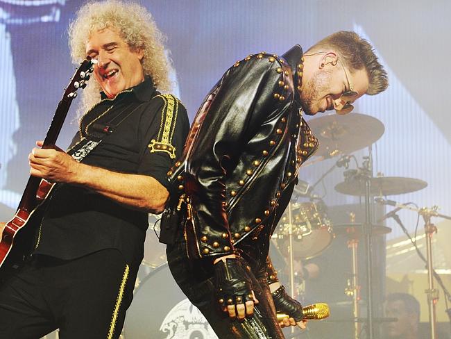 In the moment ... Queen with Adam Lambert in concert at the Perth Arena. Picture: Jackson