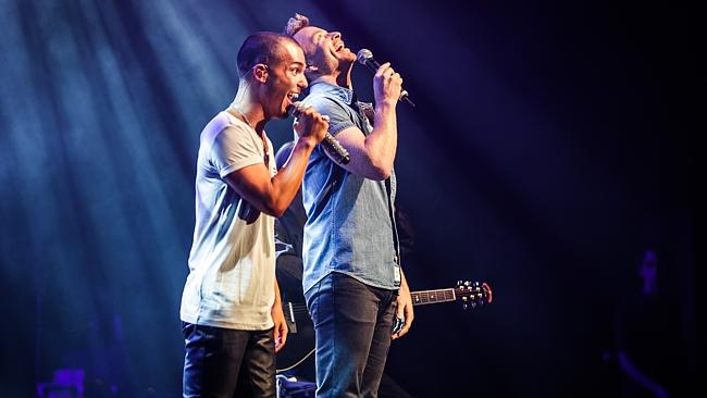 Somebody to love ... Anthony Callea performs with partner Tim Campbell. Picture: Anthony 