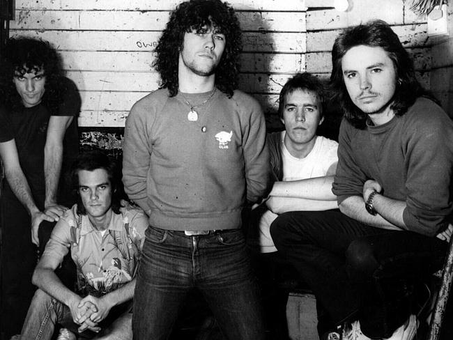 Cold Chisel in 1978: Ian Moss, Don Walker, Jimmy Barnes, Steve Prestwich and Phil Small. 