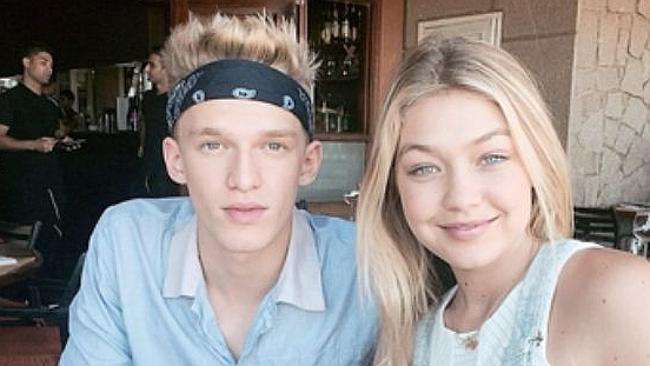 Happier times ... Cody Simpson and ex-girlfriend Gigi Hadid in a happy snap two weeks ago